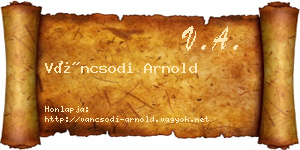 Váncsodi Arnold névjegykártya