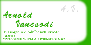 arnold vancsodi business card